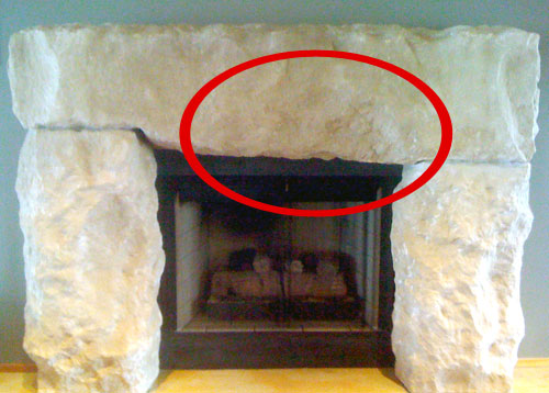 fireplace stone mantle - after